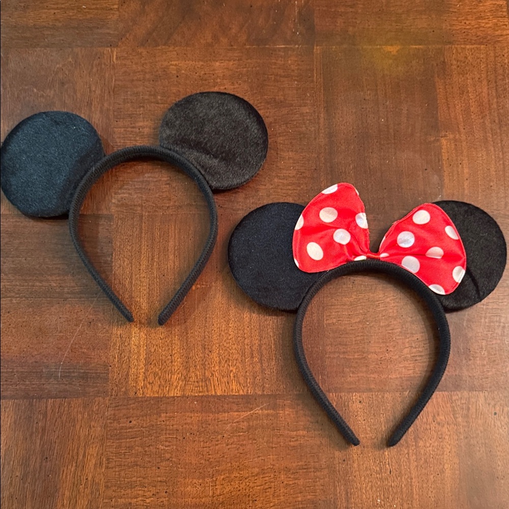 Disney Mickey Mouse and Minnie Mouse Ear Headbands Set of 2